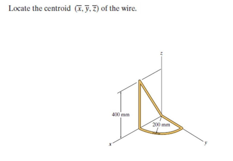 Solved Locate The Centroid (x, Y, Z) Of The Wire. | Chegg.com