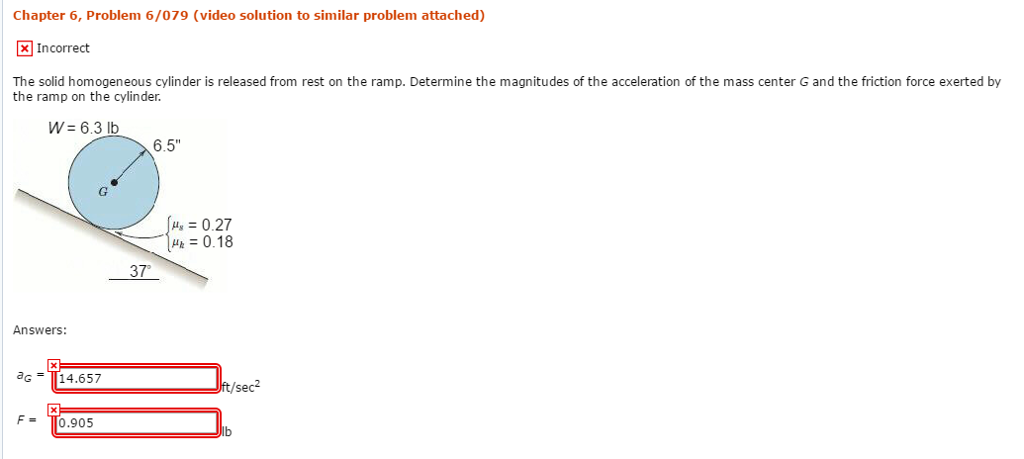 Solved The solid homogeneous cylinder is released from rest | Chegg.com