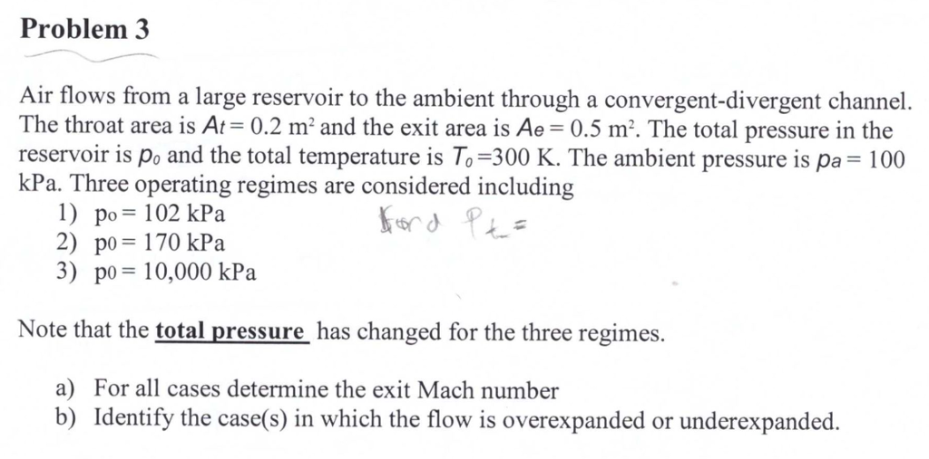 Solved Air flows from a large reservoir to the ambient | Chegg.com