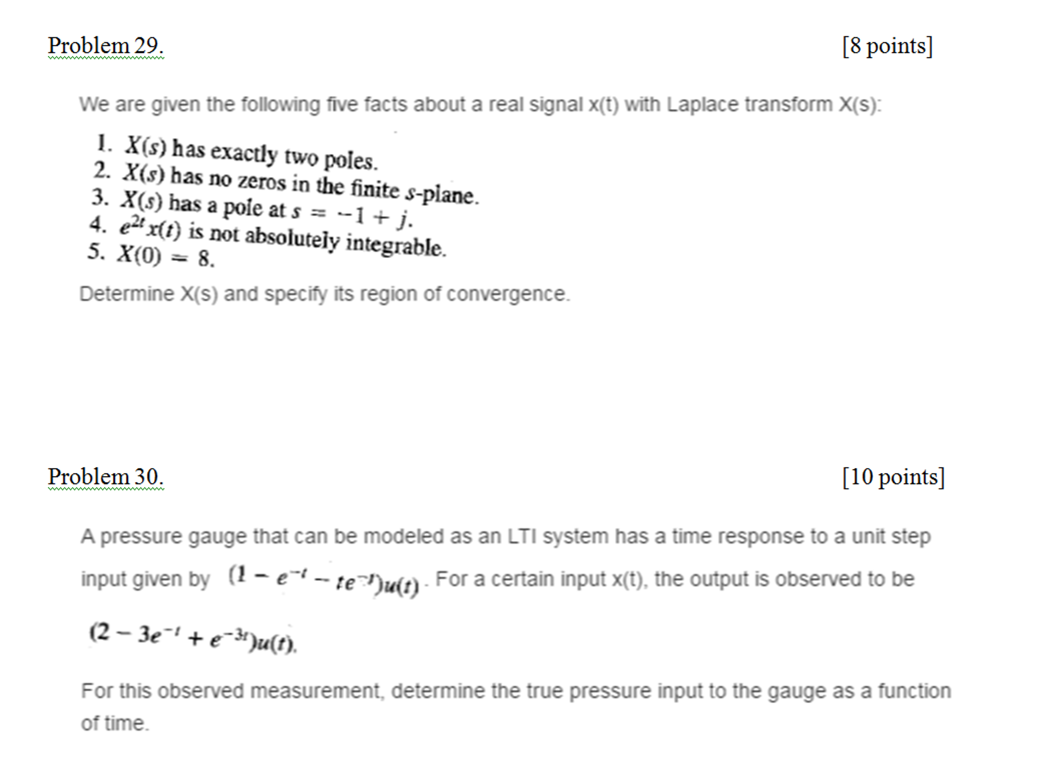 Solved We Are Given The Following Five Facts About A Real | Chegg.com