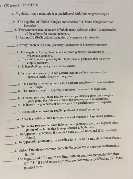 Solved True/False. By definition, a rectangle is a