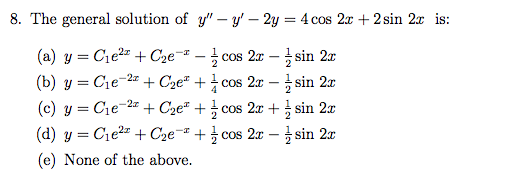 Solved The general solution of y