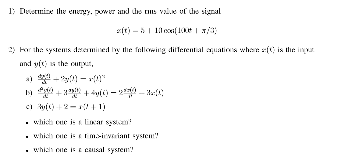 Solved ?Determine the energy, power and the rms value of | Chegg.com