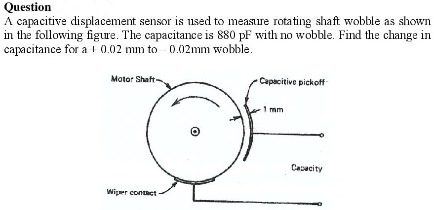 Solved Question A capacitive displacement sensor is used to | Chegg.com