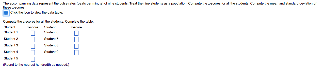 Solved Student Student 1 Student 2 Student 3 Student 4 | Chegg.com