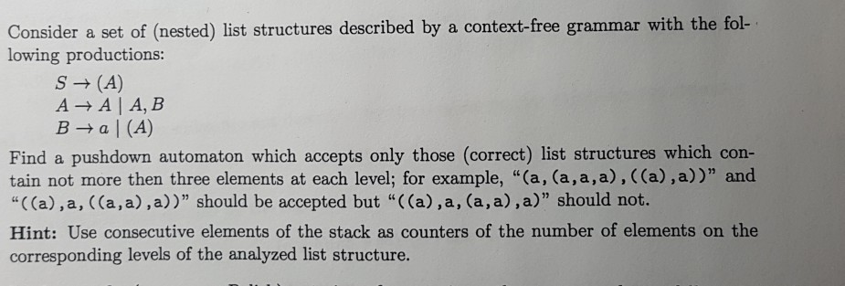 Solved Consider A Set Of (nested) List Structures Described | Chegg.com