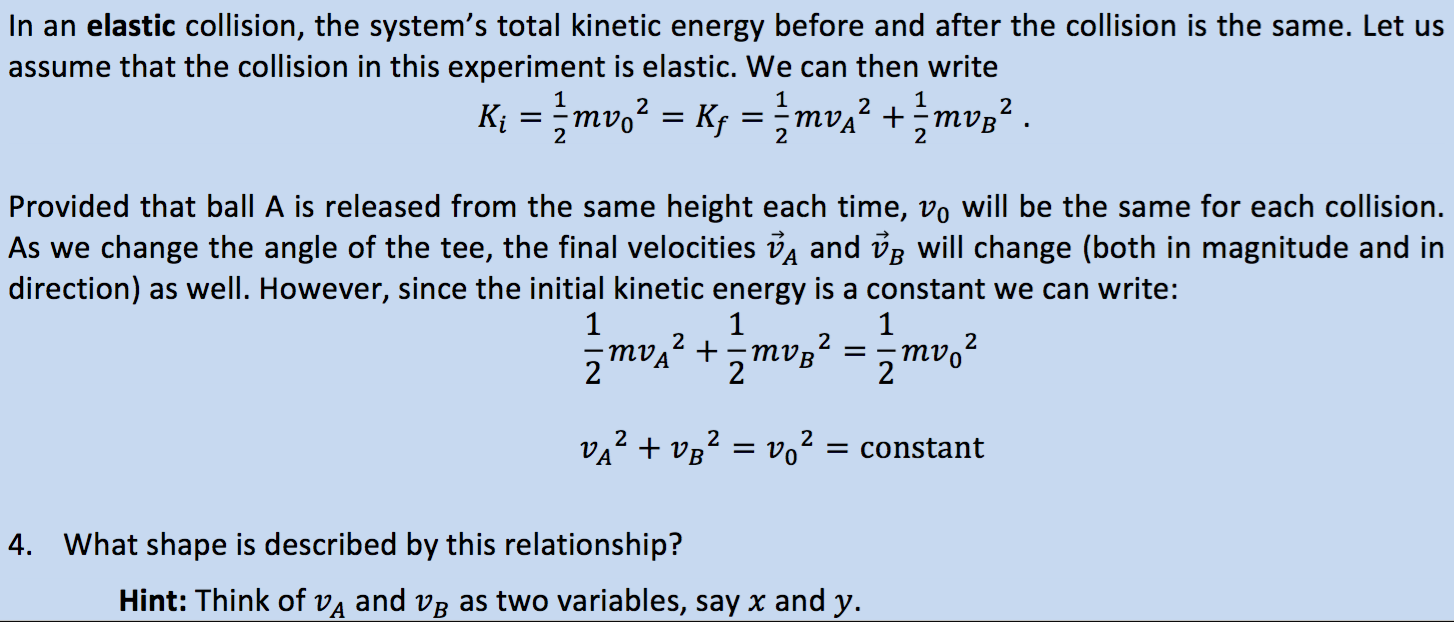 Solved In an elastic collision, the system's total kinetic | Chegg.com