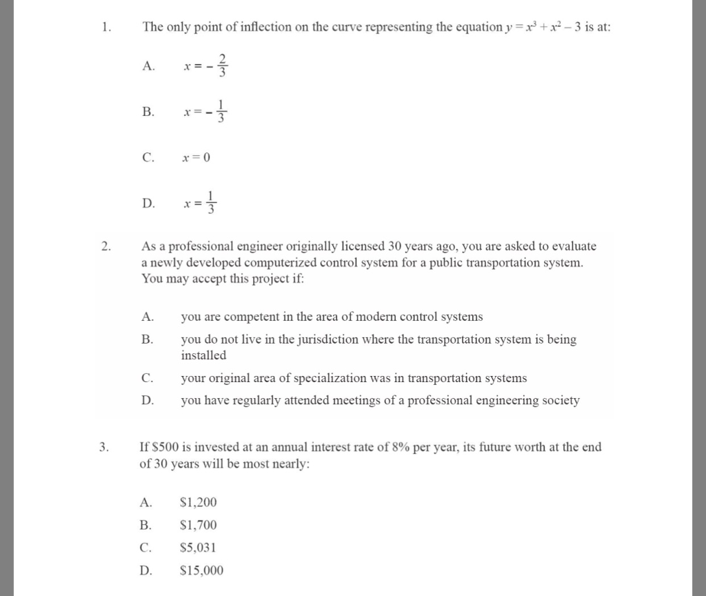 Solved 1 The Only Point Of Inflection On The Curve 