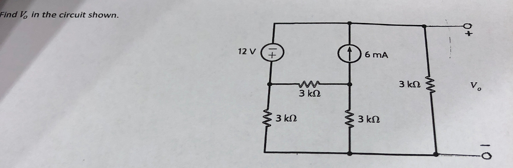 Solved Find V0 Is The Circuit Shown | Chegg.com