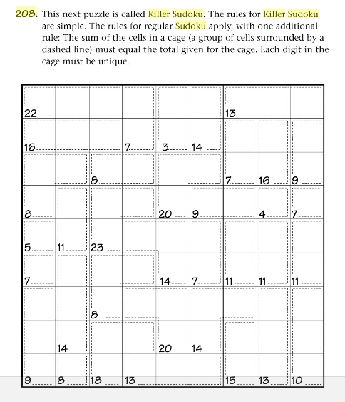 Solved 208. This next puzzle is called Killer Sudoku. The | Chegg.com