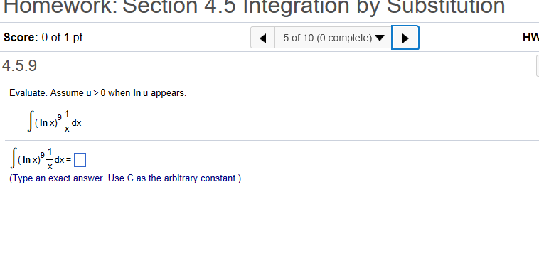 Solved Homework: Section 4.5 Integration by Substitution | Chegg.com