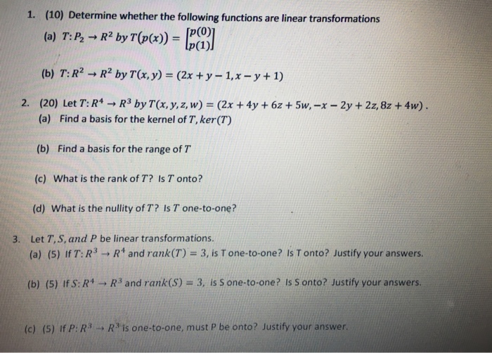 Solved Determine whether the following functions are linear | Chegg.com