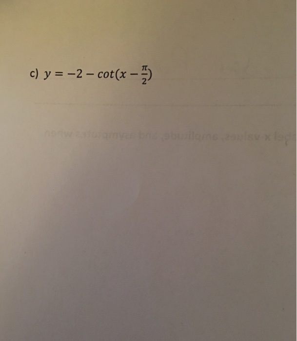 Solved y = 2 cot(x pi/2)