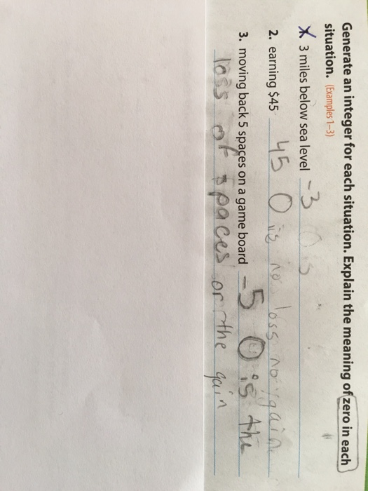 Solved Generate an integer for each situation. Explain the | Chegg.com