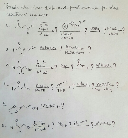 Solved Provide the intermediates and final products for | Chegg.com