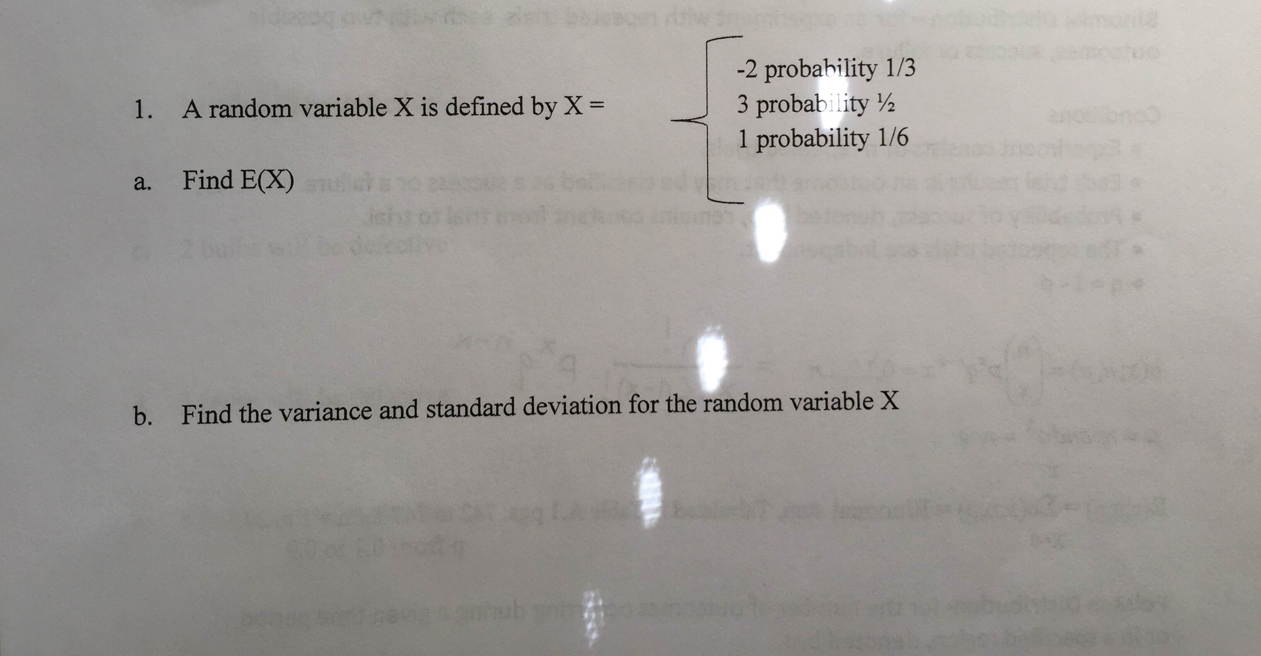 Solved A random variable X is defined by X = Find E(X) | Chegg.com