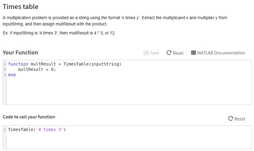 Solved Times table A multiplication problem is provided as a | Chegg.com