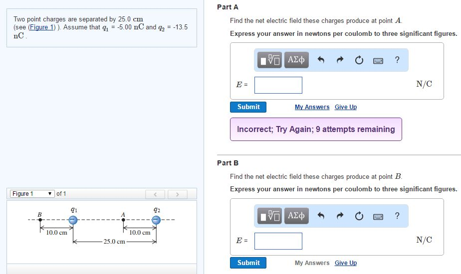 Solved Two point charges are separated by 25.0 cm see | Chegg.com