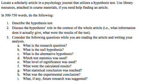 find hypothesis in journal article