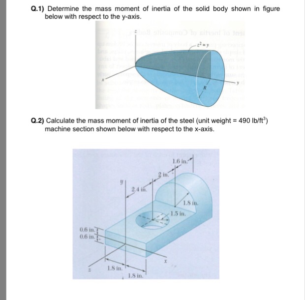 Solved Determine The Mass Moment Of Inertia Of The Solid