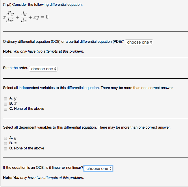 Solved Consider the following differential equation: x d^2 | Chegg.com