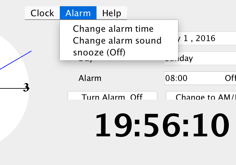 I had design java alarm clock with digital and