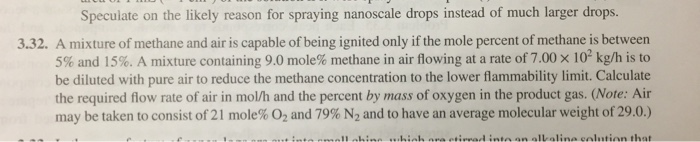 Solved A mixture of methane and air is capable of being | Chegg.com