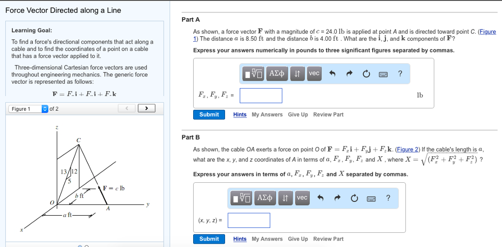 Solved Force Vector Directed along a Line Learning Goal: To | Chegg.com