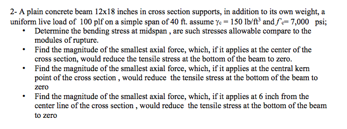 solved-a-plain-concrete-beam-12-times-18-inches-in-cross-chegg