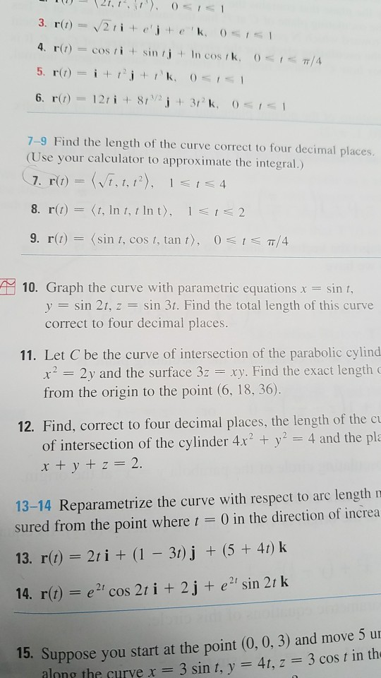 Solved 79 Find the length of the curve correct to four