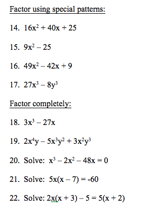 Solved Find using special patterns: 16x^2 + 40x + 25 9x^2 - | Chegg.com