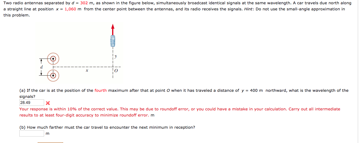 Solved Two Radio Antennas Separated By D = 302 M, As Shown | Chegg.com