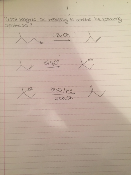 Solved What reagents ac necessary to achieve the following