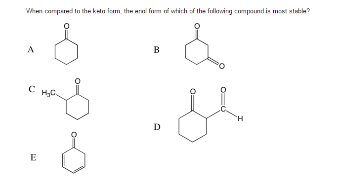 Solved: When Compared To The Keto Form, The Enol Form Of W... | Chegg.com