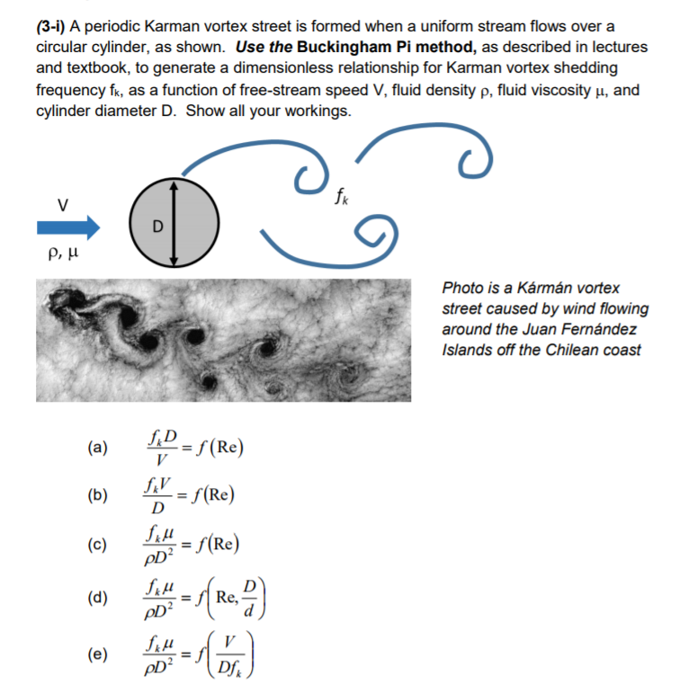 Solved (3i) A periodic Karman vortex street is formed when