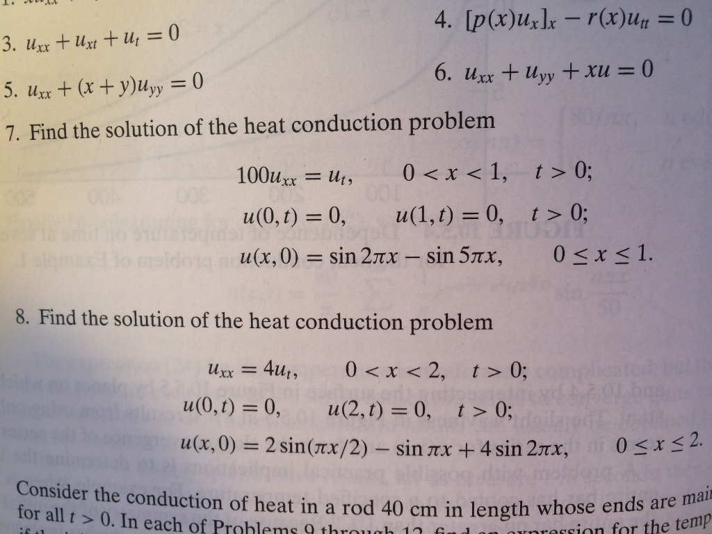 Solved 7. Find the solution of the heat conduction problem | Chegg.com