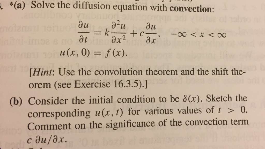 Solved Solve The Diffusion Equation With Convection: | Chegg.com