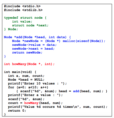 Solved 1. Name this program one.c – This program reads in a | Chegg.com