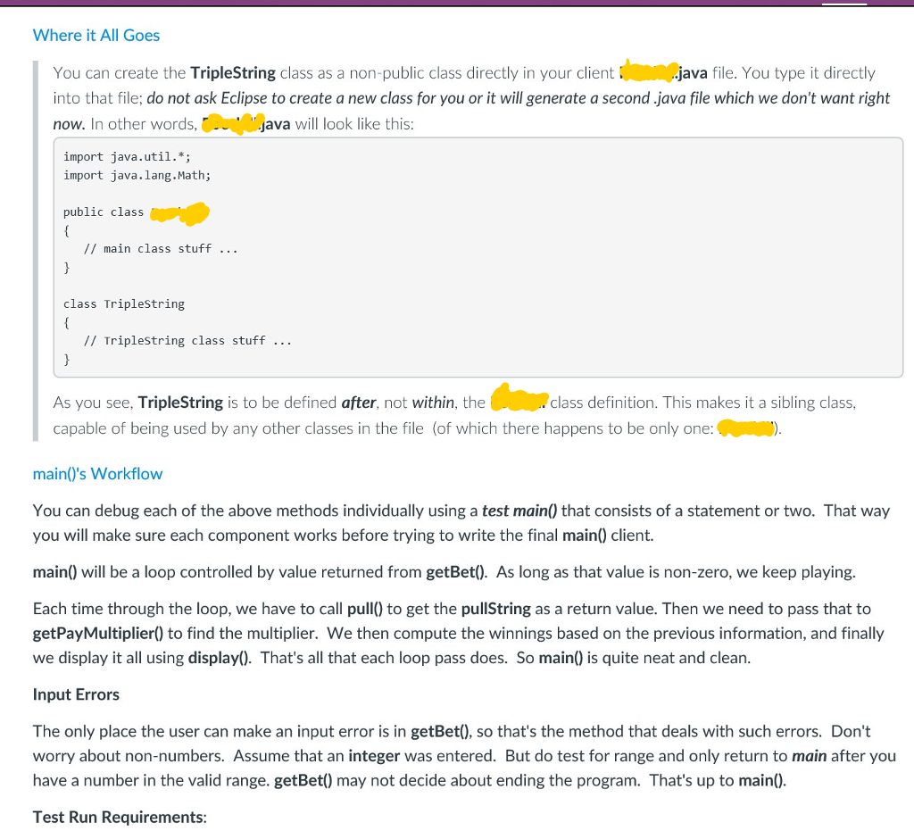 assignments should not be made from within sub expressions java