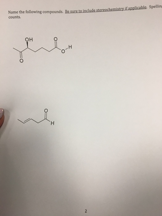 Solved Name the following compounds Be sure to include | Chegg.com