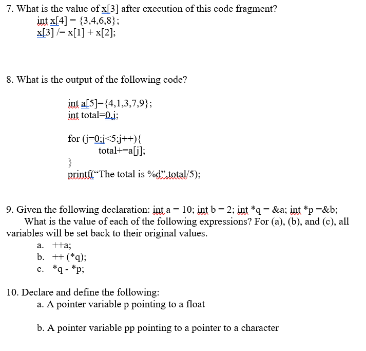 Solved What Is The Value Of X[3] After Execution Of This | Chegg.com