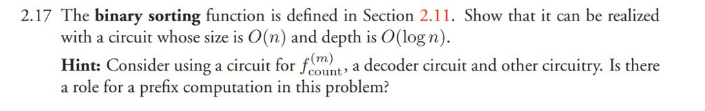 The binary sorting function is definied in Section | Chegg.com