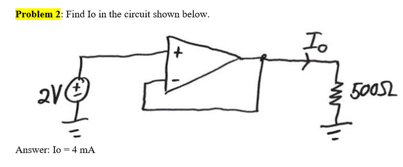 Solved Problem 2: Find Io in the circuit shown below. To | Chegg.com