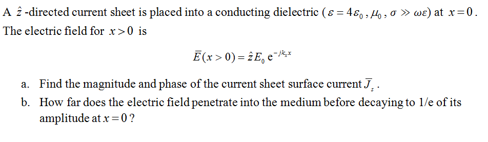 Solved A z -directed current sheet is placed into a | Chegg.com