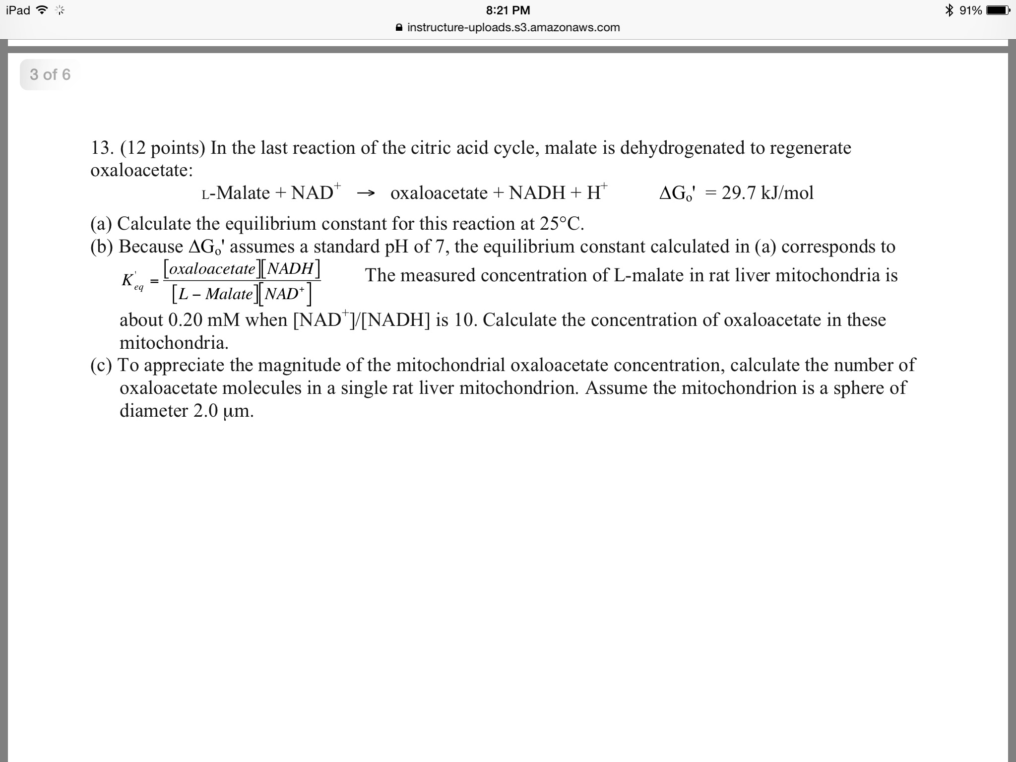 Solved In The Last Reaction Of The Citric Acid Cycle, Malate | Chegg.com