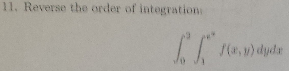 Solved Reverse the order of integration: Double integral f(x | Chegg.com