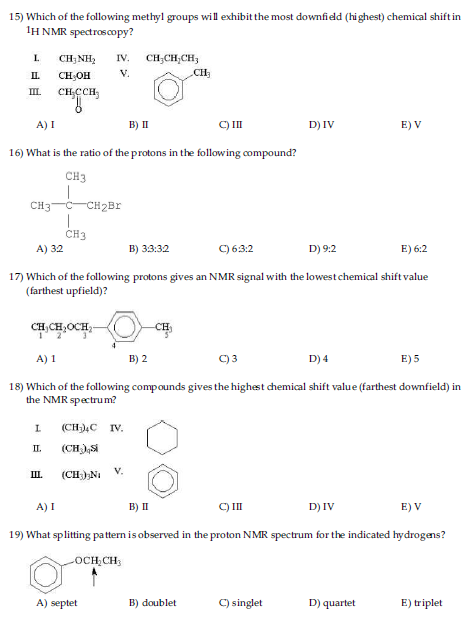 Solved: Which Of The Following Methyl Groups Will Exhibit ... | Chegg.com