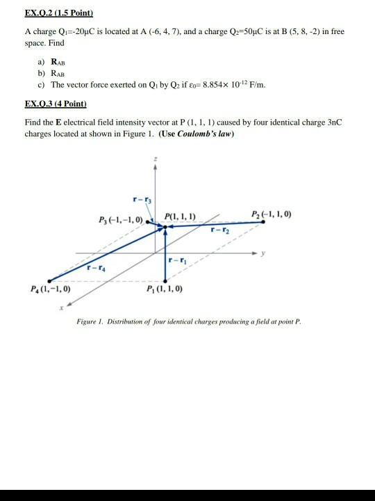 Solved A charge Q-20pC is located at A (-6, 4, 7), and a | Chegg.com