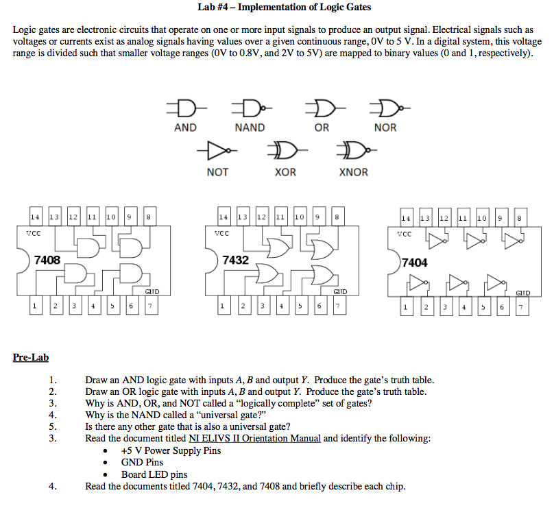 Solved Lab 4Implementation of Logic Gates Logic gates are
