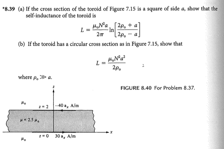 Solved If the cross section of the toroid of Figure 7.15 is | Chegg.com
